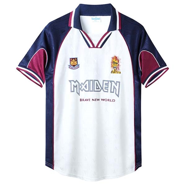 Tailandia Camiseta Iron Maiden x West Ham Retro Segunda Equipo 1999/2001